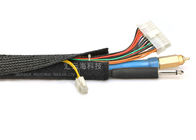 Enveloppe de câble tressée par Velcro à fermeture automatique noir, capot de fils flexible de Velcro